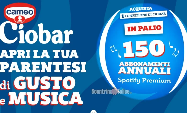 Concorso Ciobar in palio abbonamenti Spotify Premium