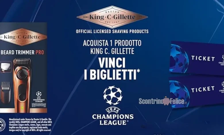 Concorso Gillette su Amazon: in palio 10 coppie di biglietti per le partite UCL