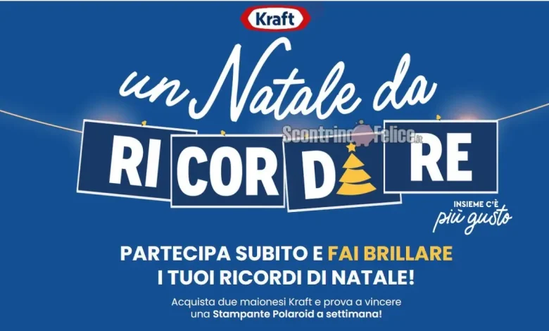 Concorso Kraft "Un Natale da ricordare": in palio 1 kit Polaroid a settimana