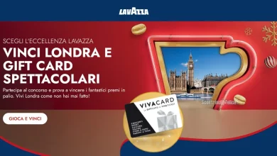 Concorso Lavazza: vinci Londra e gift card VivaTicket