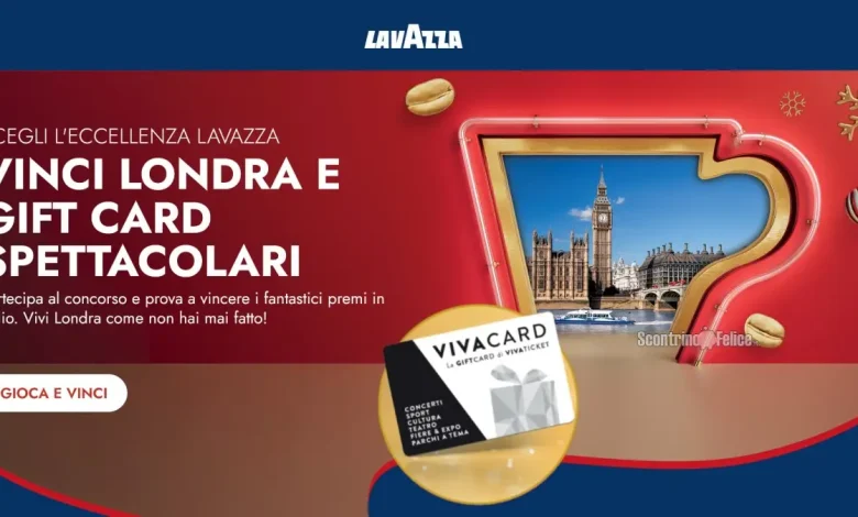 Concorso Lavazza: vinci Londra e gift card VivaTicket