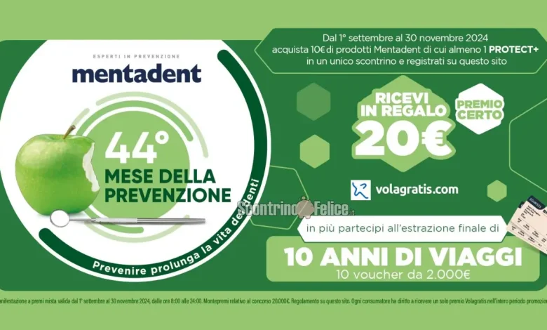 Concorso Mentadent: vinci 10 anni di viaggi