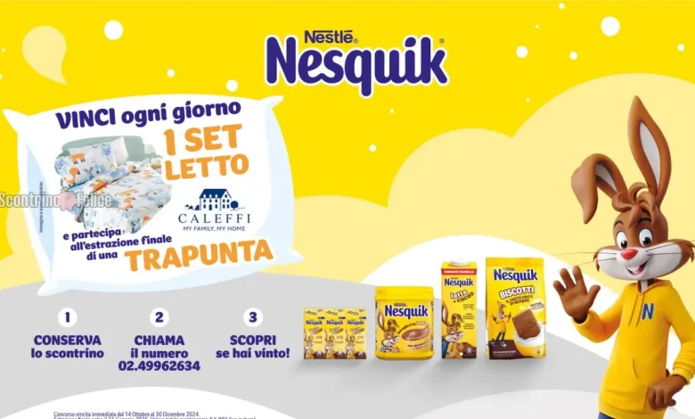 Concorso Nesquik: in palio set letto e trapunta Caleffi