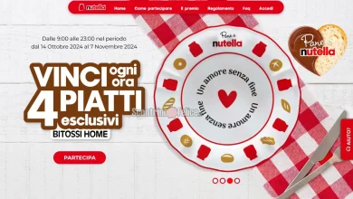 Concorso Nutella: in palio set di 4 piatti Bitossi ogni ora