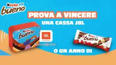 Concorso gratuito Kinder Bueno: vinci fornitura annuale e casse JBL