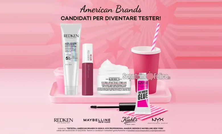 Diventa tester Kiehl's, Nyx, Redken e Maybelline