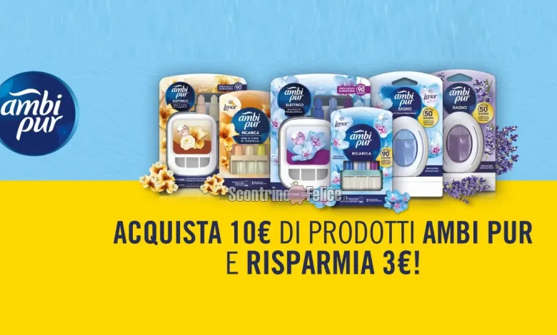 Cashback Ambipur: ricevi un rimborso di 3 euro