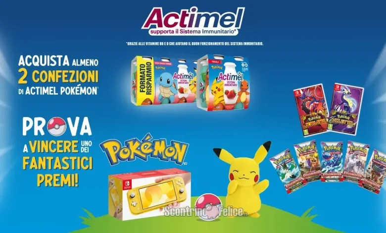 Concorso Actimel: vinci premi Pokemon