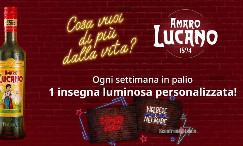 Concorso Amaro Lucano: vinci 9 insegne luminose