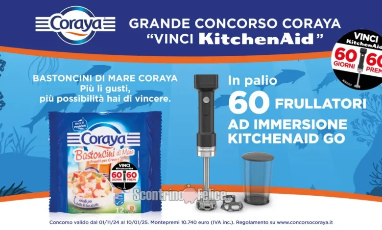 Concorso Coraya: in palio 60 frullatori ad immersione KitchenAid