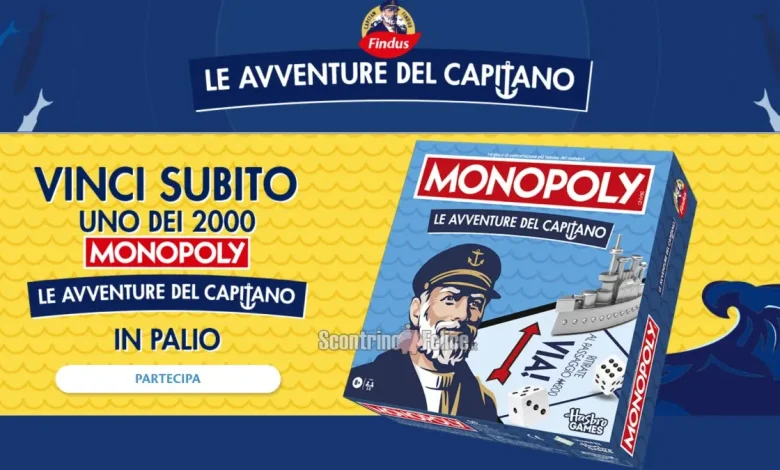 Concorso Findus: in palio Monopoly "Le Avventure del Capitano"