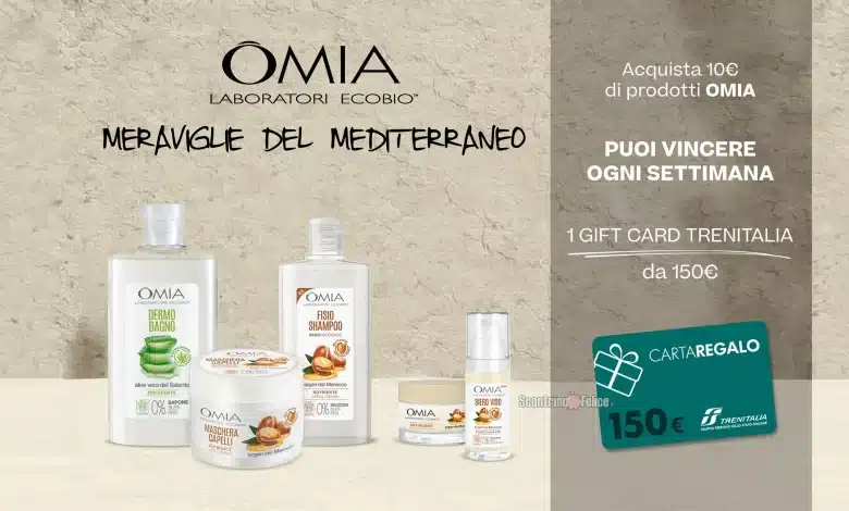 Concorso Omia: in palio gift card Trenitalia da 150 euro