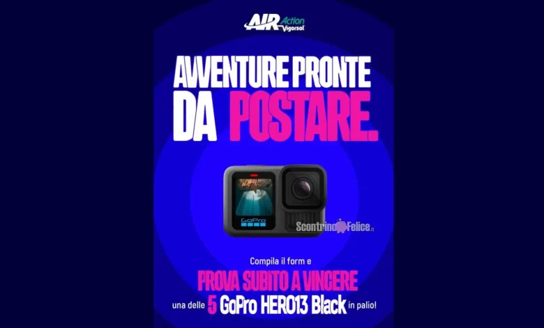 Concorso gratuito Air Action Vigorsol: in palio 5 GoPro Hero 13