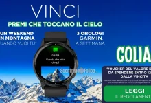 Concorso gratuito Golia: vinci 3 orologi Garmin e weekend in montagna