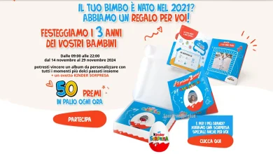 Concorso gratuito Kinder Sorpresa "Terzo anno": vinci album da personalizzare