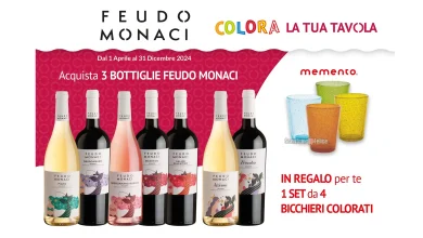 Premio Certo Feudo Monaci: in regalo set 4 bicchieri Memento