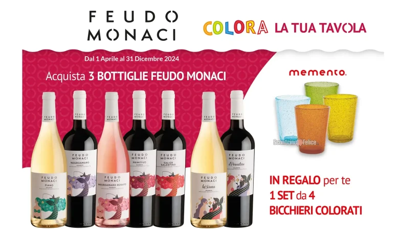 Premio Certo Feudo Monaci: in regalo set 4 bicchieri Memento