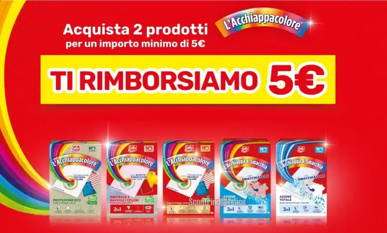 Cashback L'Acchiappacolore: ricevi un rimborso di 5 euro