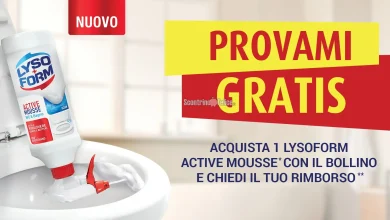 Cashback Lysoform Active Mousse Provami gratis: richiedi il rimborso