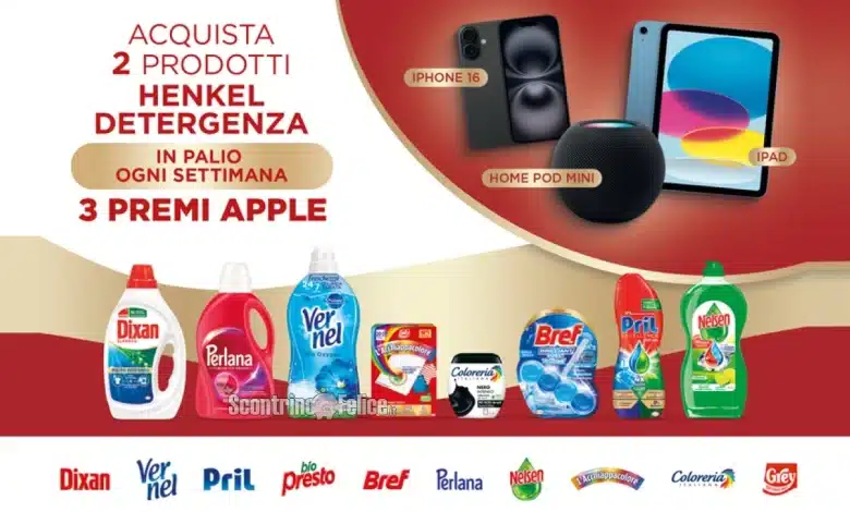 Concorso Henkel: vinci 3 premi Apple a settimana