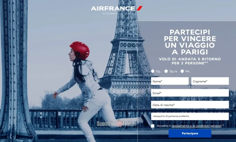 Concorso gratuito Air France: vinci volo a Parigi