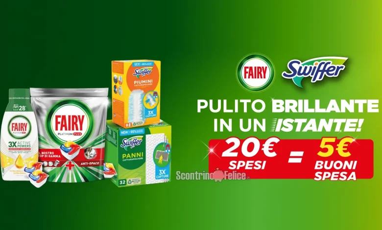 Premio Certo Swiffer e Fairy: spendi 20 euro e riprendi 5 euro