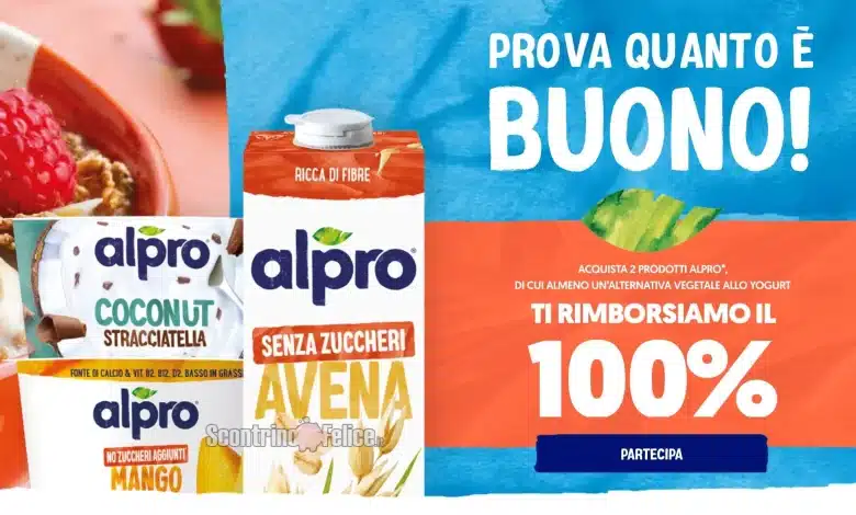 Cashback Alpro: rimborso 100% di 2 confezioni