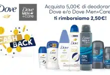 Cashback Dove deodoranti: richiedi un rimborso di 2,50 euro