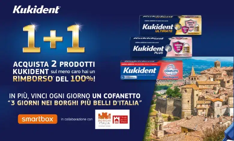 Cashback e Concorso Kukident: ricevi il rimborso e vinci Smartbox