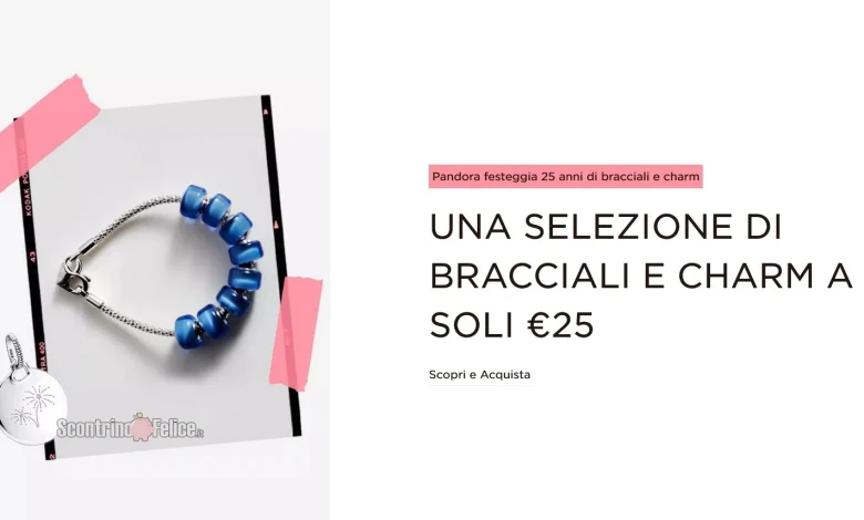 Charm e Bracciali Pandora in offerta a soli 25 euro