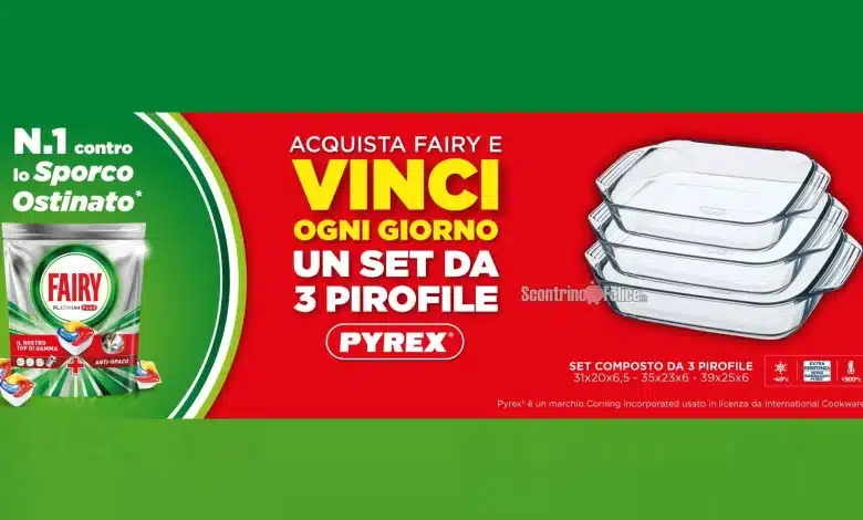 Concorso Fairy: vinci set pirofile Pyrex