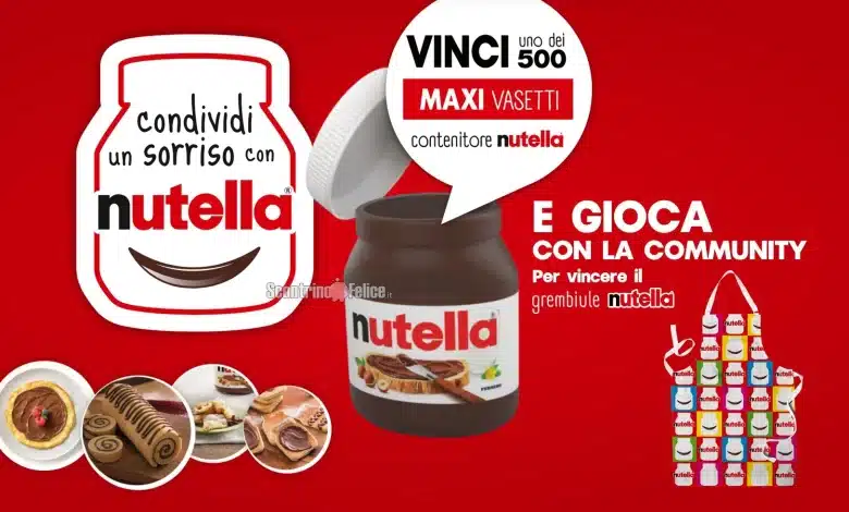 Concorso Nutella: vinci maxi vasetto contenitore e grembiule