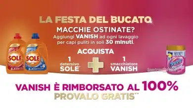 Cashback Vanish e Sole "La Festa del Bucato"