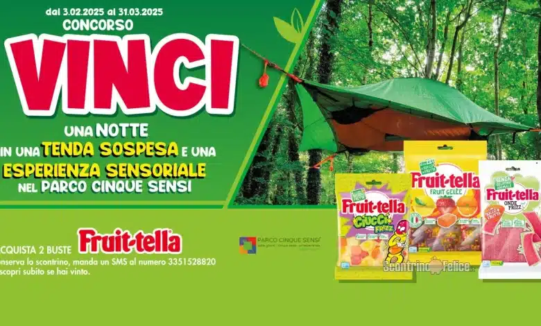 Concorso Fruittella: vinci una notte in una tenda sospesa