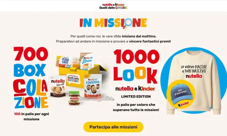 Concorso Nutella e Kinder "Quelli della colazione in missione"