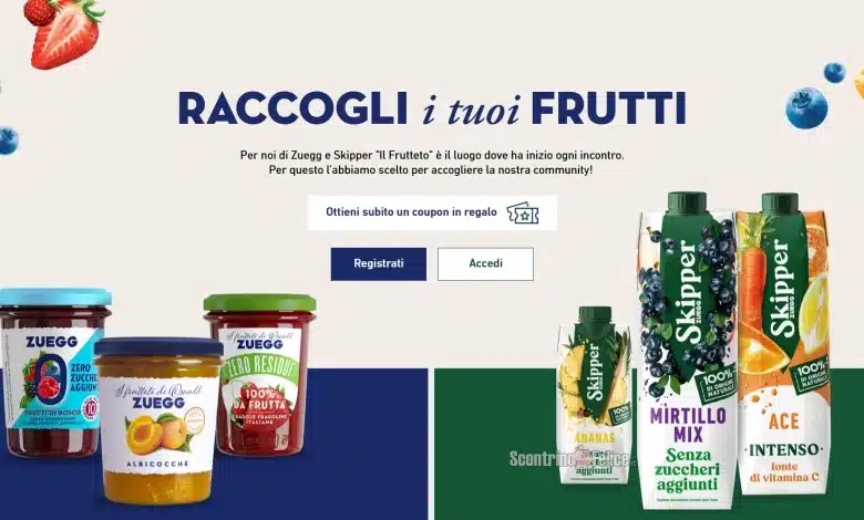 Buoni sconto Zuegg e Skipper "Raccogli i tuoi Frutti"