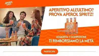 Cashback Aperol Spritz: ricevi il rimborso del 50%