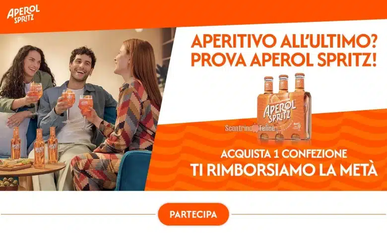 Cashback Aperol Spritz: ricevi il rimborso del 50%