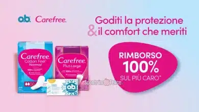 Cashback Carefree e O.B.: ricevi il rimborso del prodotto più caro