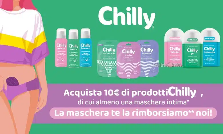 Cashback Chilly ti rimborsa la Maschera Intima: scopri come funziona