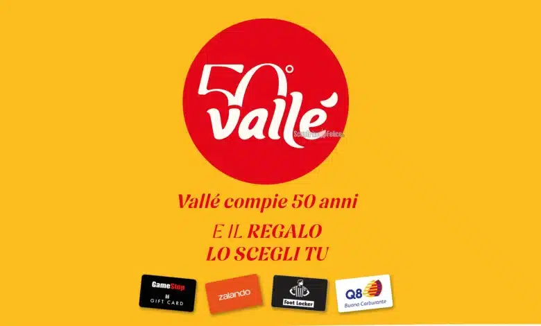 Concorso Vallè: vinci ogni giorno 1 shopping card da 50 euro