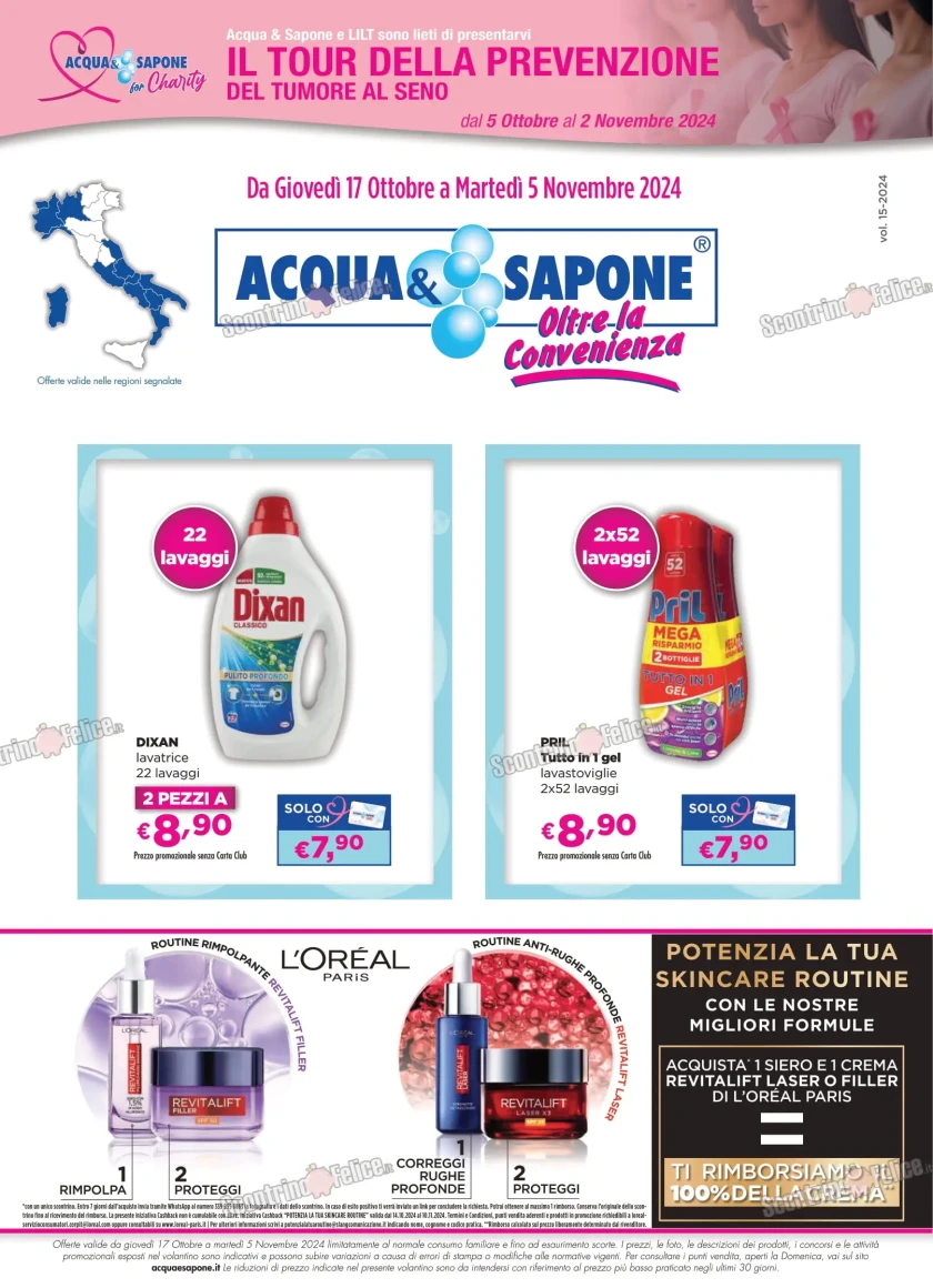 Anteprima nuovo volantino Acqua e Sapone valido dal 17 ottobre al 5 novembre 2024