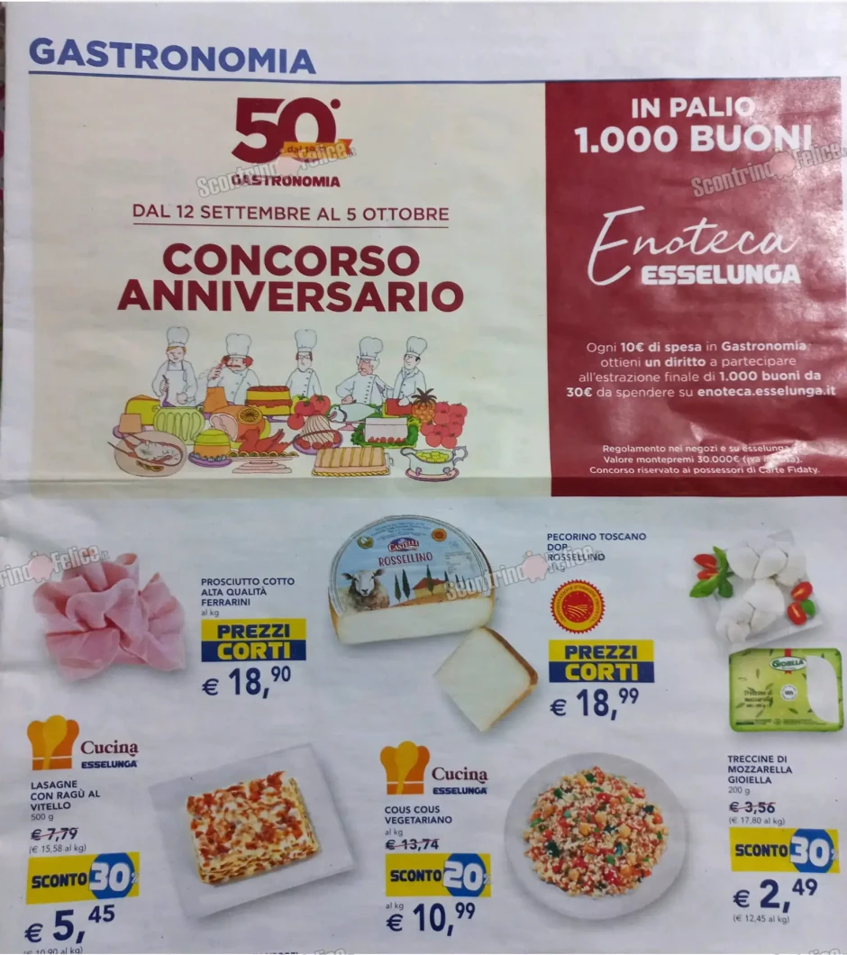 Gastronomia Esselunga Concorso Anniversario