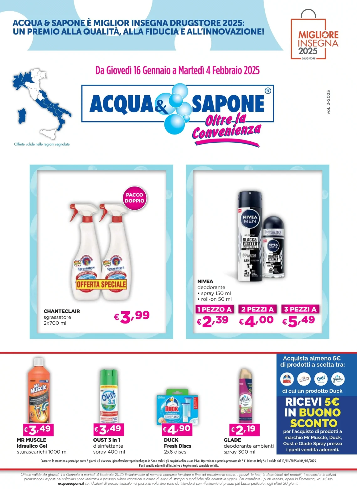 Anteprima Nuovo volantino Acqua e Sapone dal 16 gennaio al 4 febbraio 2025